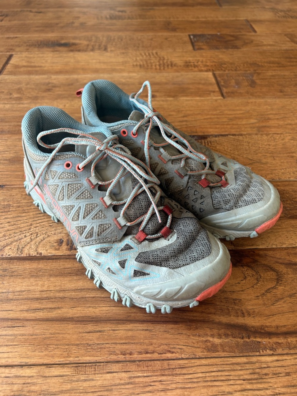 La Sportiva Bushido II Mountain Trail Running Shoes Moon / Paprika Size 8.5 - Picture 3 of 10